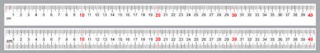 Set for Rulers 40 cm. Precise measuring tool. Ruler grid 400 mm. Metric centimeter size indicatorsのイラスト素材
