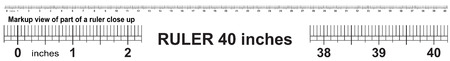 Ruler 40 inch. Precise measuring tool. Inches size indicatorsのイラスト素材