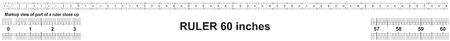 Ruler 60 inch. Precise measuring tool. Inches size indicatorsのイラスト素材
