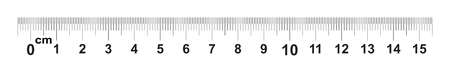 Ruler 15 centimeter. Ruler 150 mm. Value of division 0.5 mm. Precise length measurement device. Calibration gridのイラスト素材