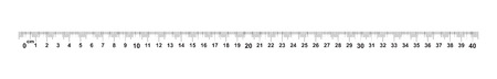 Ruler 40 centimeter. Ruler 400 mm. Value of division 0.5 mm. Precise length measurement device. Calibration gridのイラスト素材
