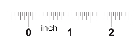 Ruler 2 inches. Metric inch size indicator. Decimal system grid. Measuring tool.のイラスト素材