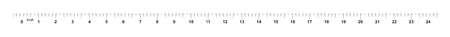 Ruler 24 inches. Metric inch size indicator. Decimal system grid. Measuring tool.のイラスト素材