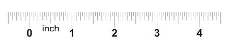 Ruler 4 inches. Metric inch size indicator. Decimal system grid. Measuring toolのイラスト素材