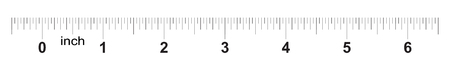 Ruler 6 inches. Metric inch size indicator. Decimal system grid. Measuring toolのイラスト素材