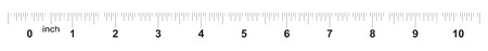 Ruler 10 inches. Metric inch size indicator. Decimal system grid. Measuring tool.のイラスト素材