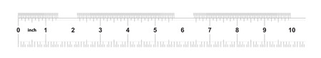 Ruler 10 inches imperial. Ruler 10 inches metric. Precise measuring tool. Calibration gridのイラスト素材