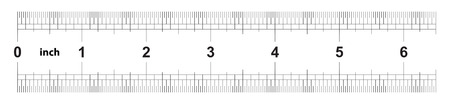 Ruler 6 inches imperial. Ruler double sided. Precise measuring tool. Calibration gridのイラスト素材