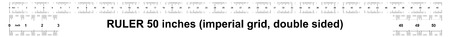 Ruler 50 inches imperial. Ruler double sided. Precise measuring tool. Calibration gridのイラスト素材