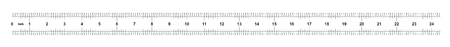 Ruler 24 inches imperial. Ruler double sided. Precise measuring tool. Calibration gridのイラスト素材