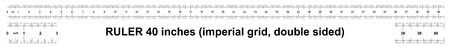 Ruler 40 inches imperial. Ruler double sided. Precise measuring tool. Calibration gridのイラスト素材