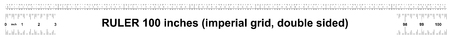 Ruler 100 inches imperial. Ruler double sided. Precise measuring tool. Calibration gridのイラスト素材