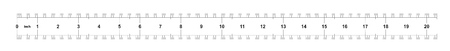Ruler 20 inches Metric. The division price is 0.05 inch. Ruler double sided. Precise measuring tool. Calibration gridのイラスト素材