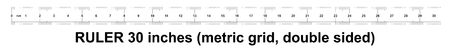 Ruler 30 inches Metric. The division price is 0.05 inch. Ruler double sided. Precise measuring tool. Calibration gridのイラスト素材