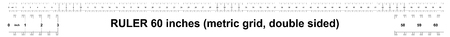 Ruler 60 inches Metric. The division price is 0.05 inch. Ruler double sided. Precise measuring tool. Calibration gridのイラスト素材