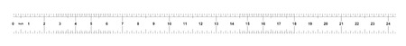 Ruler 24 inches Metric. The division price is 0.05 inch. Ruler double sided. Precise measuring tool. Calibration gridのイラスト素材
