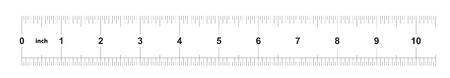 Ruler 10 inches Metric. The division price is 0.05 inch. Ruler double sided. Precise measuring tool. Calibration gridのイラスト素材