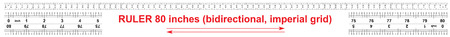 Ruler bidirectional 80 inches. The division price is 1/32 inch. Ruler double sided. Precise measuring tool. Calibration gridのイラスト素材