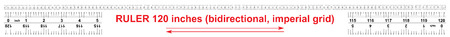 Ruler bidirectional 120 inches. The division price is 1/32 inch. Ruler double sided. Precise measuring tool. Calibration gridのイラスト素材