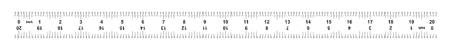 Ruler bidirectional 20 inches. The division price is 1/32 inch. Ruler double sided. Precise measuring tool. Calibration gridのイラスト素材