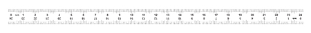 Ruler bidirectional 24 inches. The division price is 1/32 inch. Ruler double sided. Precise measuring tool. Calibration gridのイラスト素材