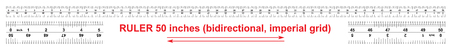 Ruler bidirectional 50 inches. The division price is 1/32 inch. Ruler double sided. Precise measuring tool. Calibration gridのイラスト素材
