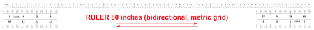 Ruler bidirectional 80 inches. Metric calibration grid. The division price is 0.05 inch. Precise measuring toolのイラスト素材