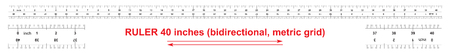 Ruler bidirectional 40 inches. Metric calibration grid. The division price is 0.05 inch. Precise measuring toolのイラスト素材
