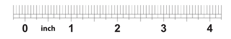 4 inch tape measure ruler with 1/16 inch markings. Imperial gridのイラスト素材