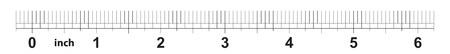 6 inch tape measure ruler with 1/16 inch markings. Imperial gridのイラスト素材