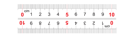Ruler bidirectional double sided 100 millimeter, 10 centimeter. The division price is 1 mm. Precise measuring tool. Calibration gridのイラスト素材