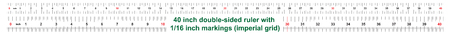 40 inch double-sided ruler. Marking accuracy is one sixteenth of an inch. Imperial gridのイラスト素材