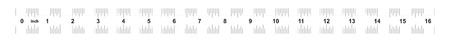 16 inch double-sided ruler. Marking accuracy is one sixteenth of an inch. Imperial gridのイラスト素材
