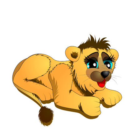 Cute lion cub.のイラスト素材
