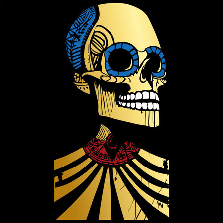 female sugar skull coloring pages hand drawn vector colored clip artのイラスト素材