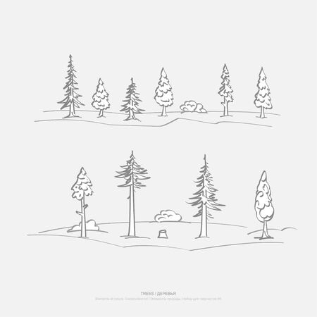 Create your own locations and maps using this set of nature elementsのイラスト素材