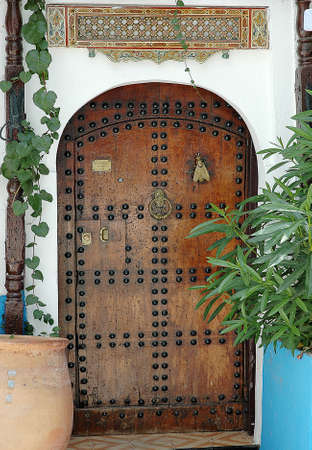 traditional and artisanal door in Moroccoの写真素材