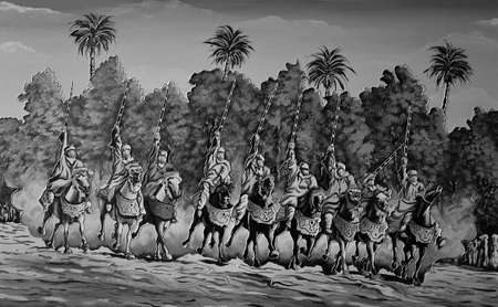 Ancient traditional moroccan lifestyle in black and whiteの写真素材