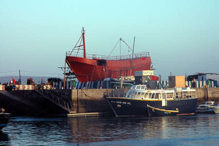 Old portuguese architecture of Essaouira in Moroccoの写真素材