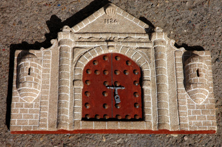 Old portuguese architecture of Essaouira in Moroccoの写真素材