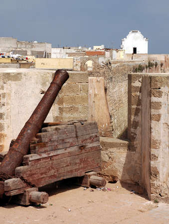 Old portuguese architecture in El Jadida (Mazagan) in Moroccoの写真素材