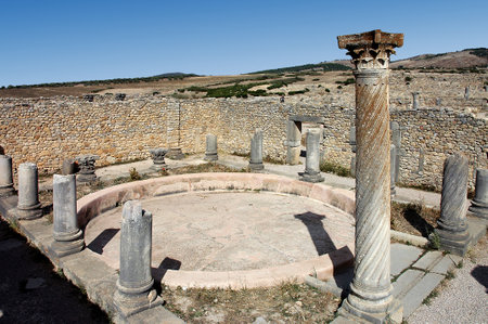 Archaeological site of Volubilis in Moroccoの写真素材