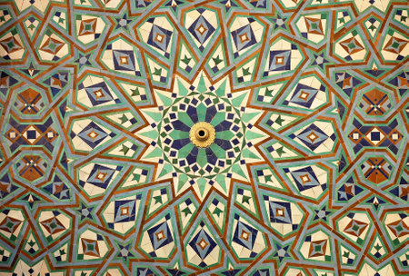 Traditional and handicraft zellige (tile) in Moroccoの写真素材