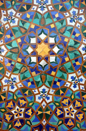 Traditional and handicraft zellige (tile) in Moroccoの写真素材