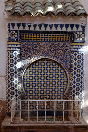 Beautiful handcrafted fountain in Morocco