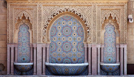 Beautiful handcrafted fountain in Morocco