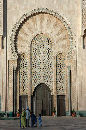 Traditional and artisanal door in Moroccoの写真素材