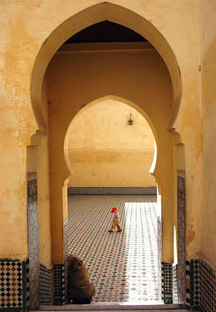 Traditional and artisanal door in Moroccoの写真素材