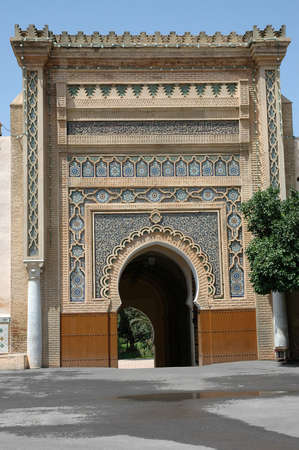 Architecture of the old town of Meknes in Moroccoの写真素材