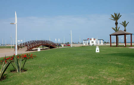 View of the coastal town M'DIQ in northern Moroccoの写真素材